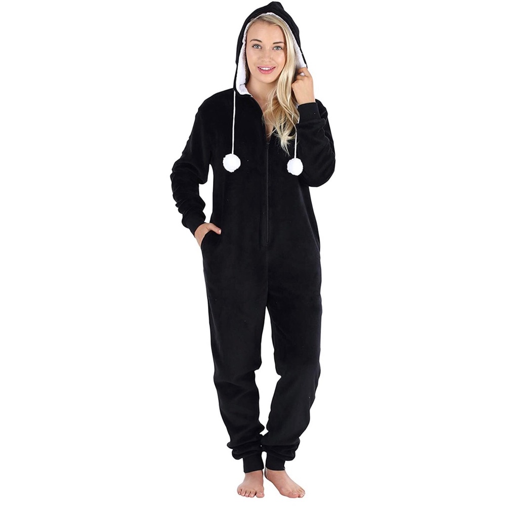 Hooded ultra soft plush onesie pajamas